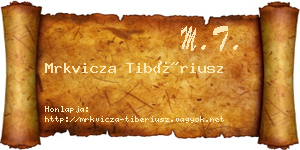 Mrkvicza Tibériusz névjegykártya